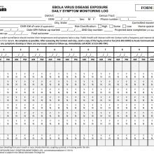 LACDPH Ebola Exposure Daily Symptom Monitoring Log